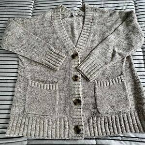 Madewell Cable Cotton Blend Cardigan Sweater Heathered Tan Button Down Medium